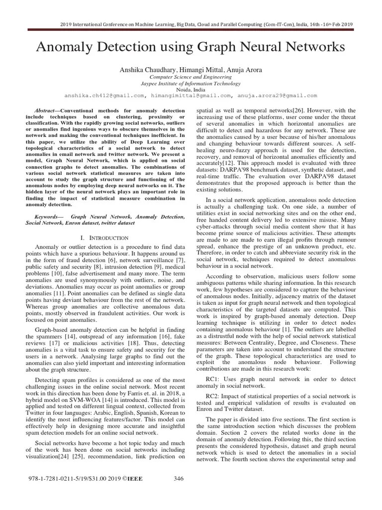 Anomaly Detection Using Graph Neural Networks | PDF