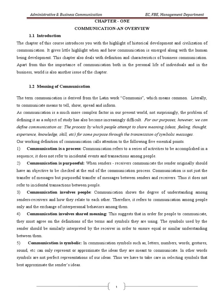 Chapter 1 Administration And Business Communication | Download Free PDF ...