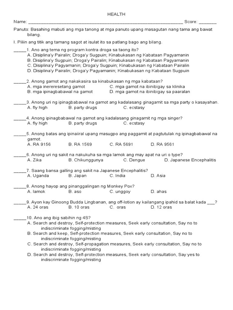 Health quiz