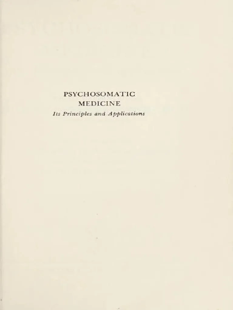 Alexander Franz - Psychosomatic Medicine | PDF