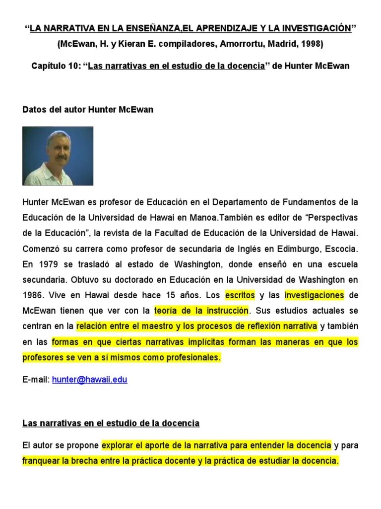 La Narrativa En La Enseñanza | PDF | Hermenéutica | Enseñando