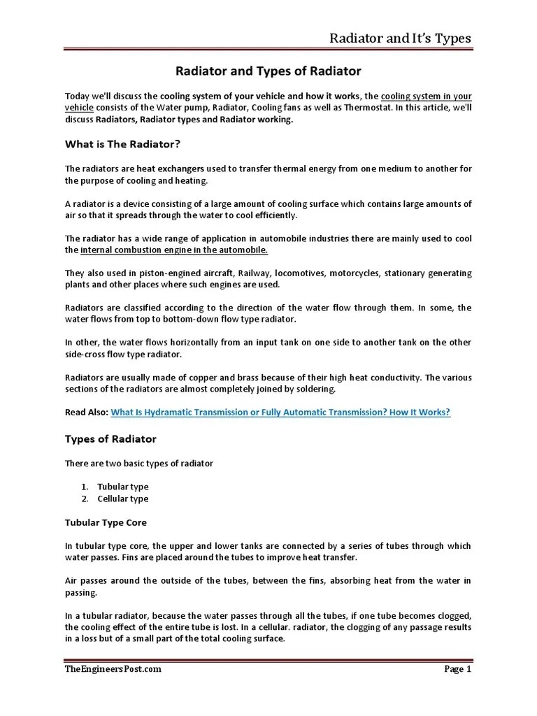 Radiator | PDF | Radiator | Civil Engineering
