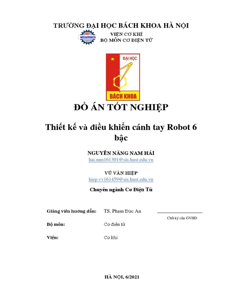 (123doc) Tinh Toan Thiet Ke Canh Tay Robot 6 Bac Tu Do | PDF
