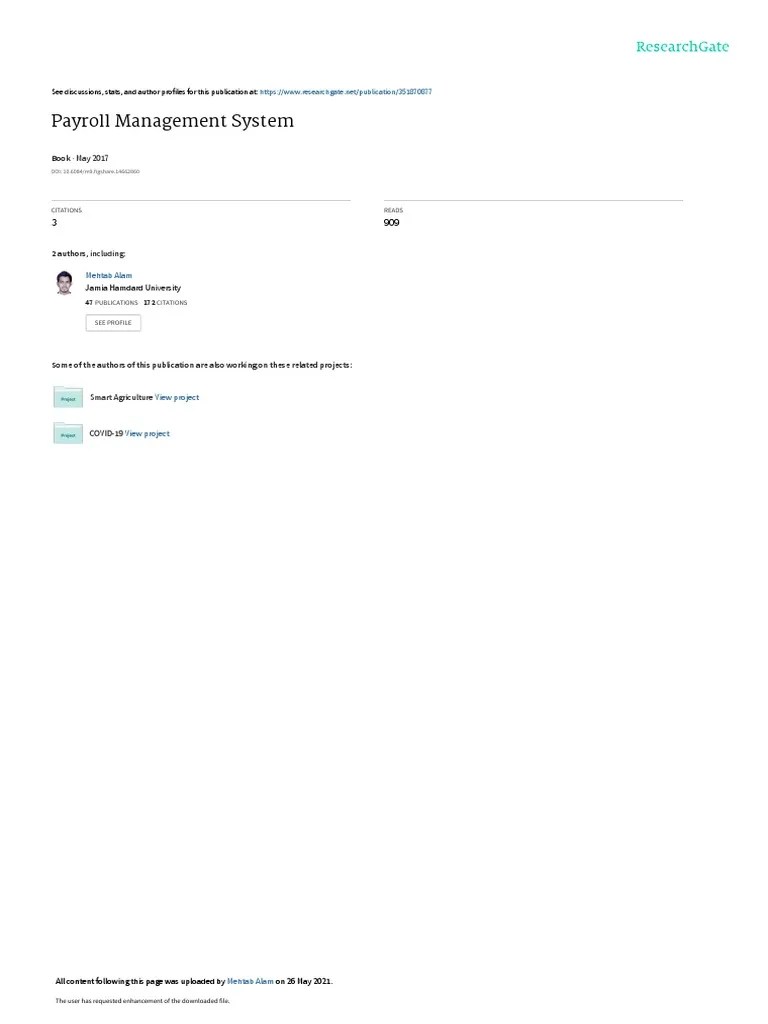 2017 05 17book PayrollManagementSystem | PDF | Feasibility Study ...