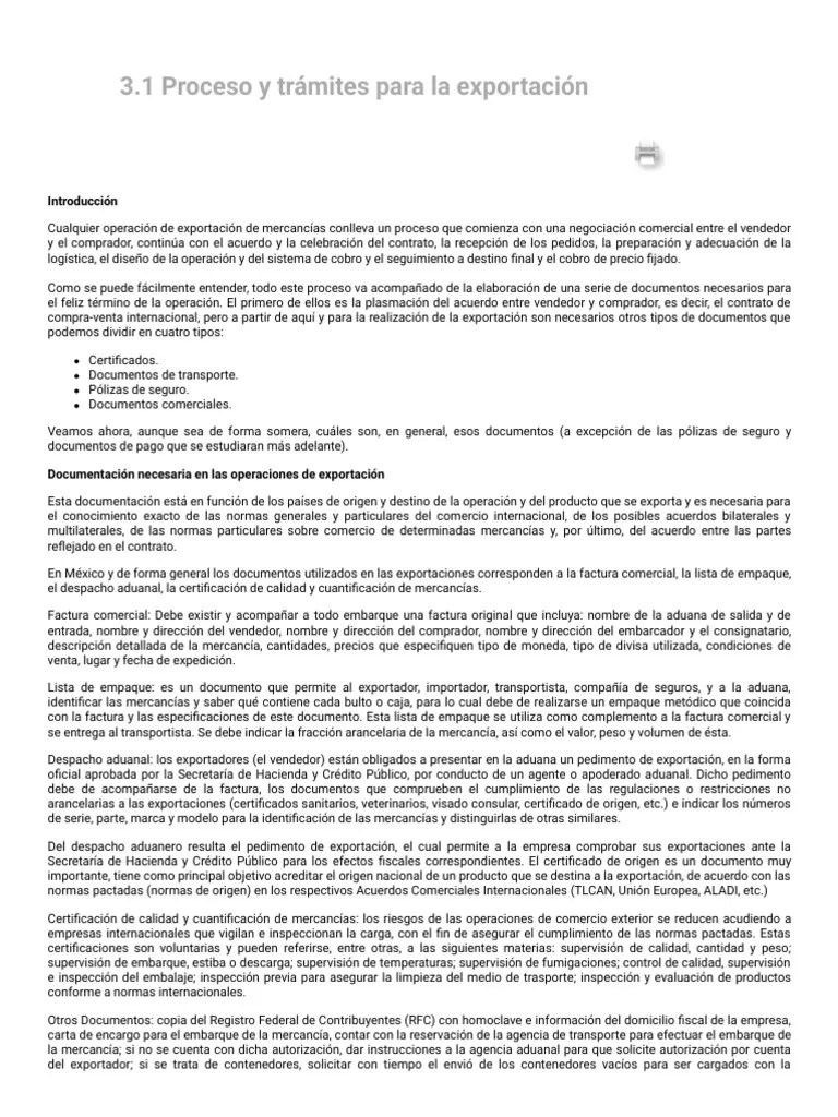 Tema 3.1 Proceso Y Trámites Para La Exportación - Introducción Al ...