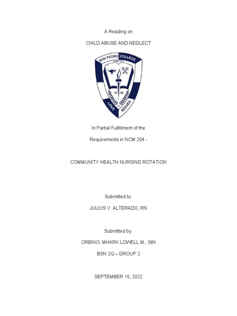 Child Abuse And Neglect Reading | PDF | Child Abuse | Neglect