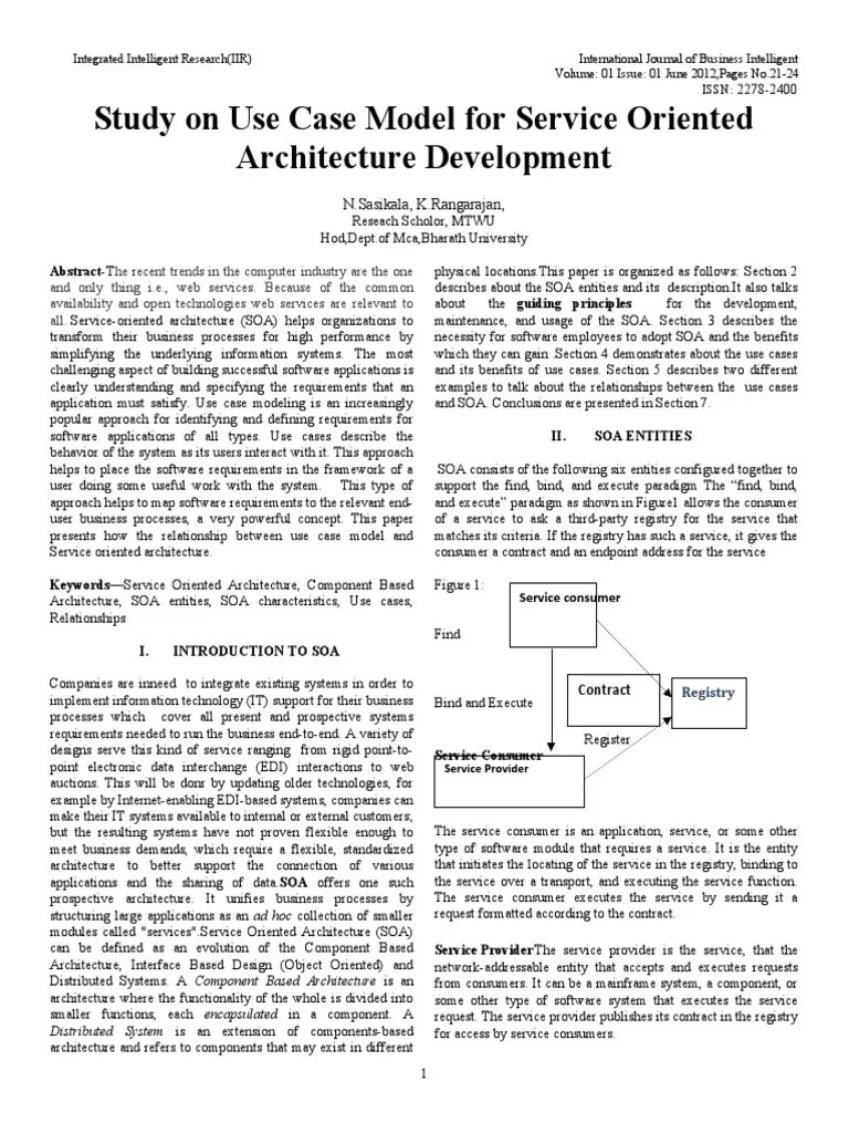 Study On Use Case Model For Service Oriented Architecture Development ...