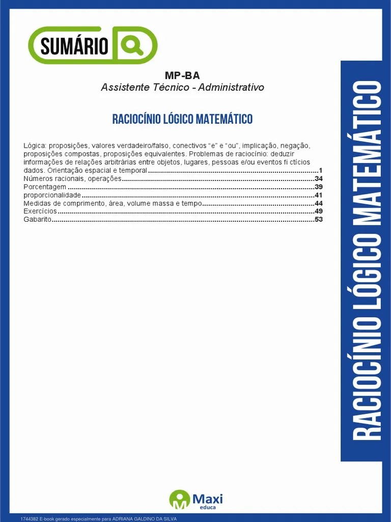 02 Raciocinio Logico | PDF | Argumento | Lógica Matemática