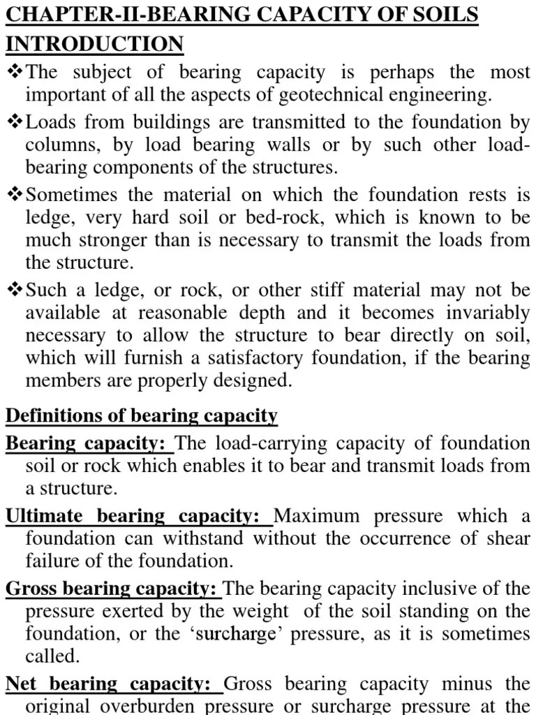 Chapter-Ii-Bearing Capacity Of Foundation Soil | PDF | Earth Sciences | Mechanical Engineering