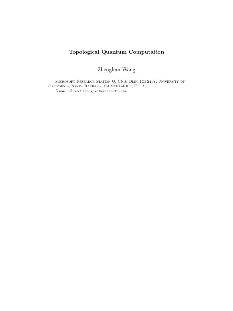 Topological Quantum Computation | PDF | Quantum Computing | Quantum ...