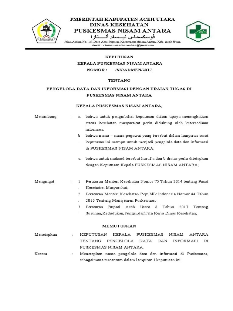 10 SK Pengelola Data Dan Informasi | PDF