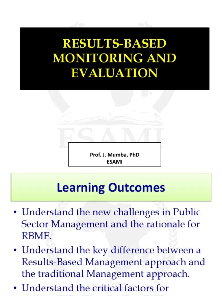 Results-Based M&e | PDF | Evaluation | Business