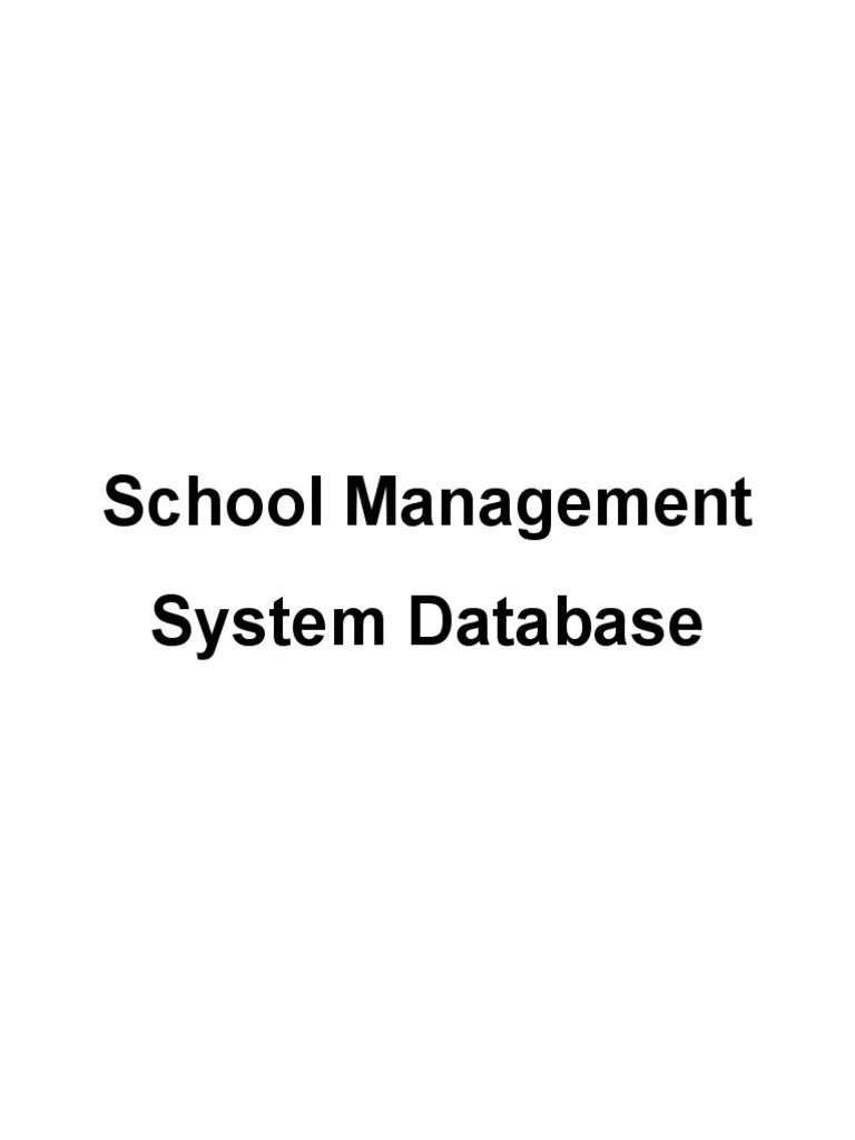 School Management System Database Project | PDF | Databases | Microsoft ...