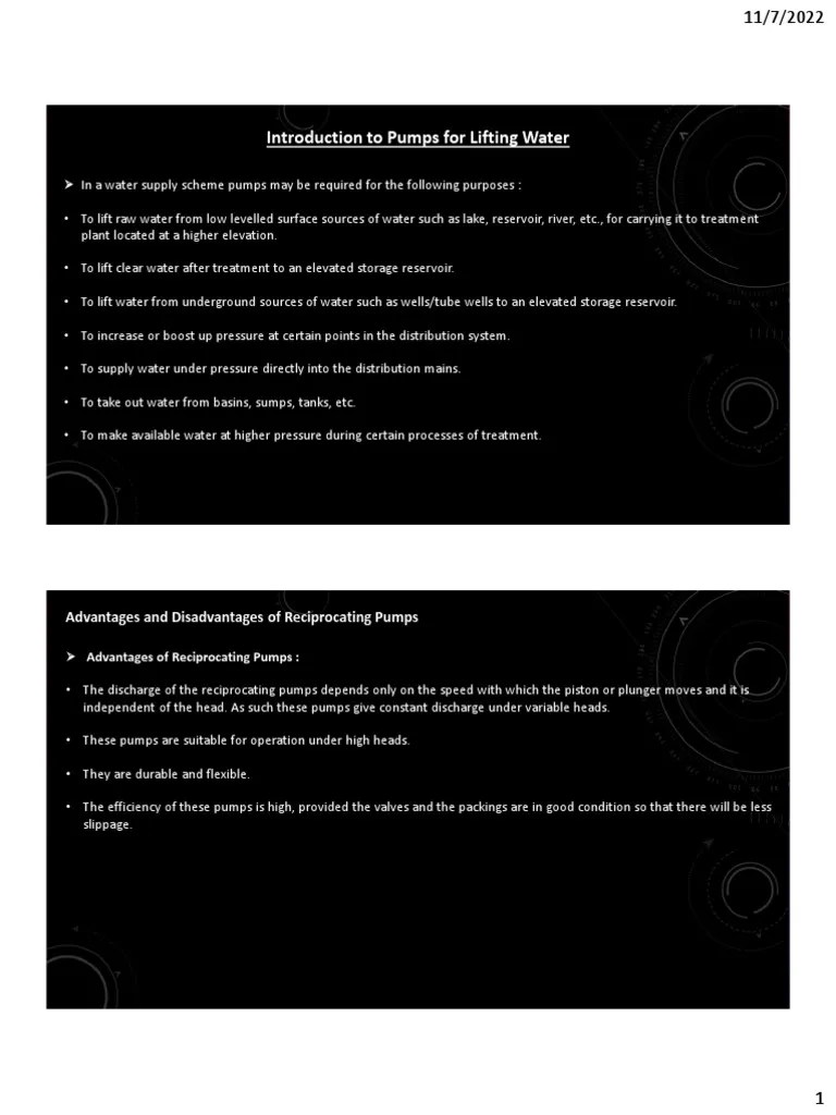 Water Supply - Pumps | PDF | Pump | Engines