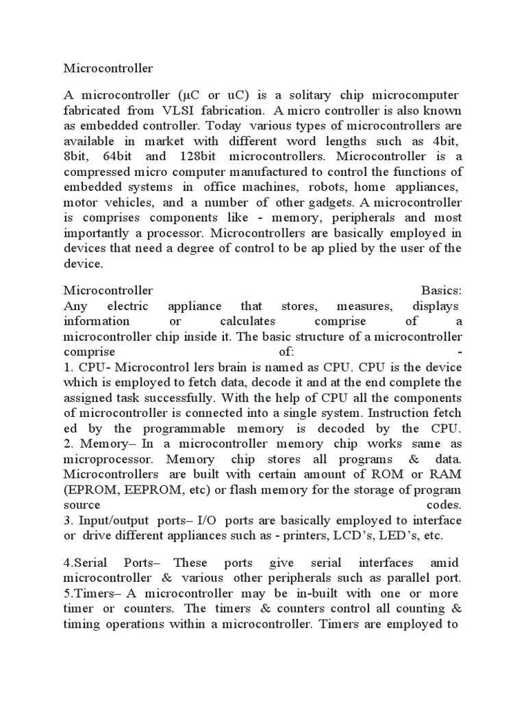 An Overview Of Microcontroller Components And Basic Structure | PDF ...