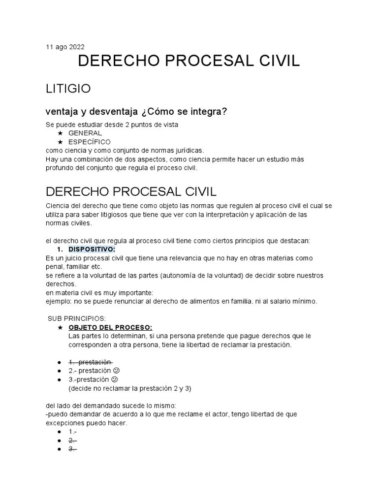 Derecho Procesal Civil | PDF | Ley Procesal | Demanda Judicial