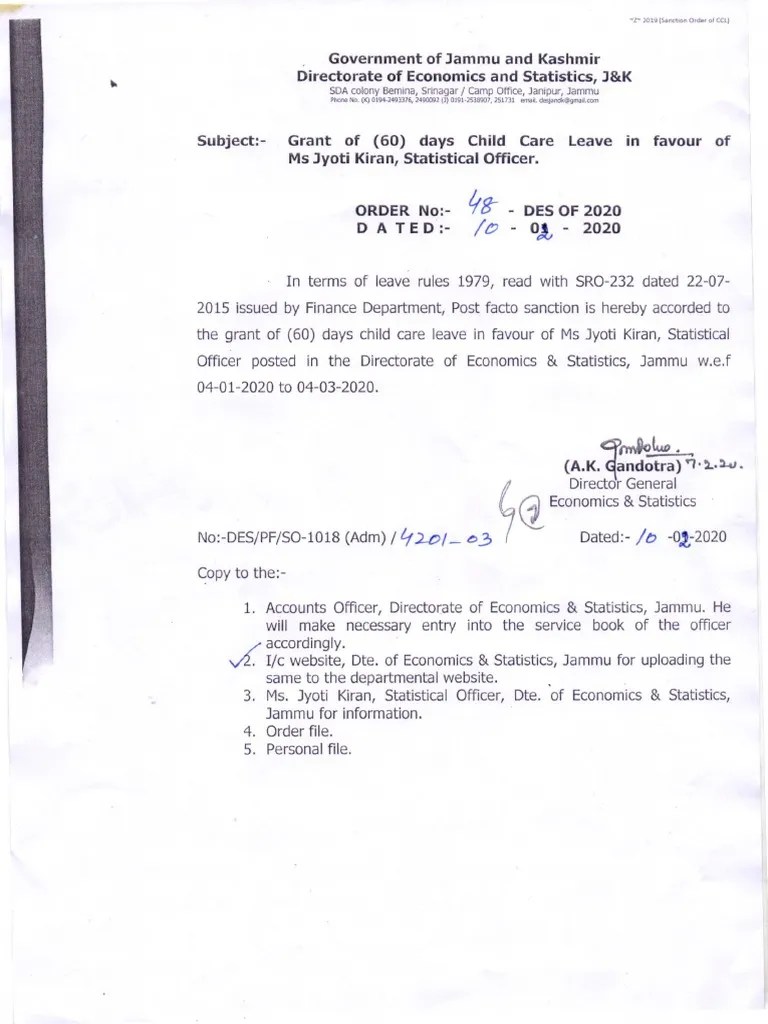 Sanction Child Care Leave | PDF