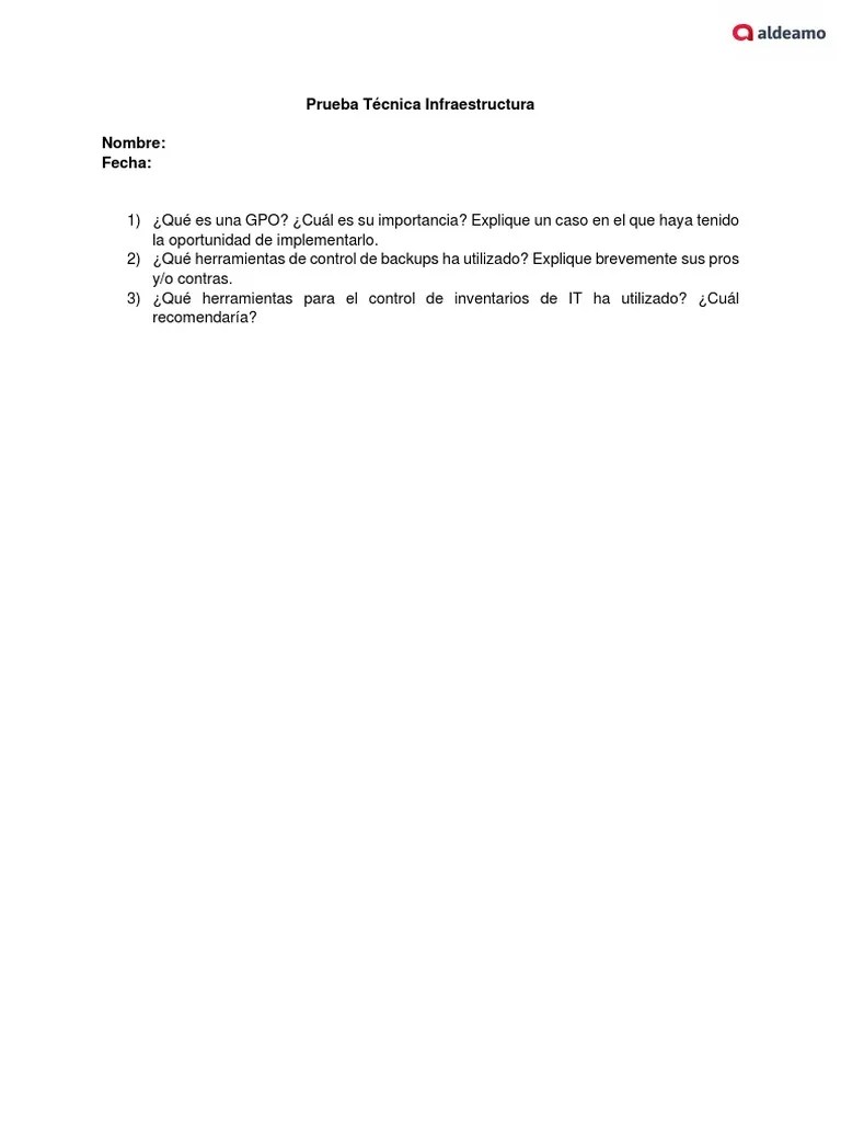 Prueba Técnica Infraestructura | PDF