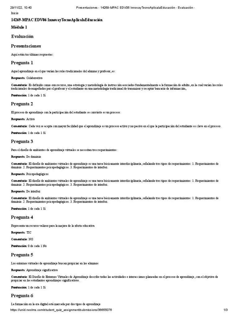 Modulo 1 Evaluacion | PDF | Aprendizaje | Evaluación