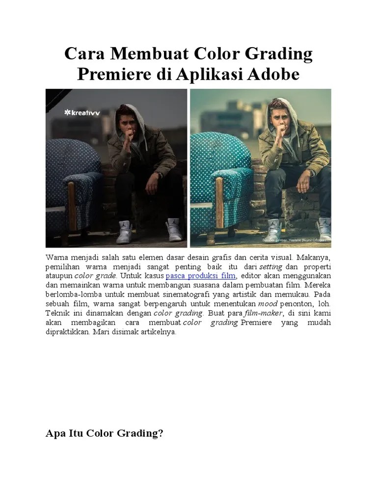 Cara Membuat Color Grading Premiere Di Aplikasi Adobe | PDF