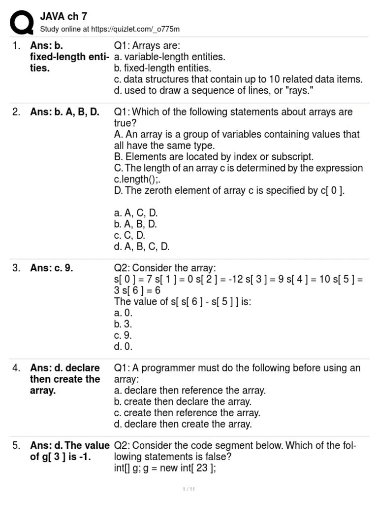 Java Chapter 7 | PDF | C (Programming Language) | Parameter (Computer ...