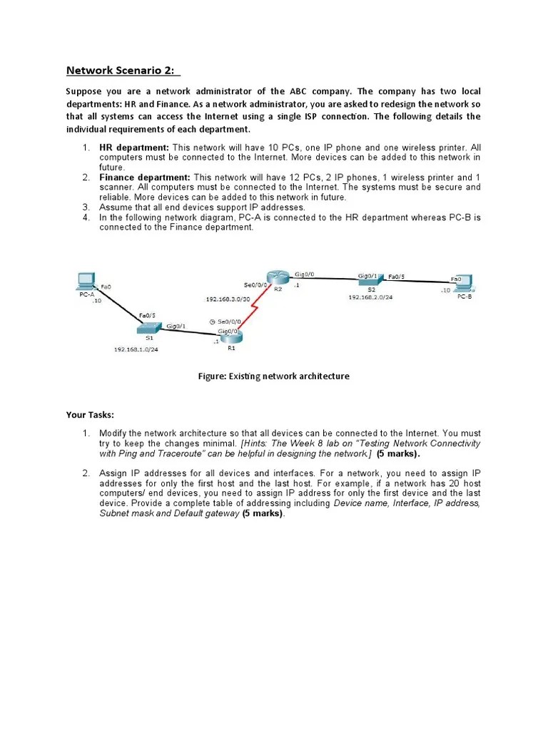 Network Scenario 2 | PDF | Computer Network | Ip Address