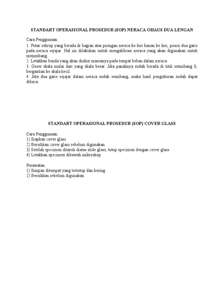 Standart Operasional Prosedur | PDF