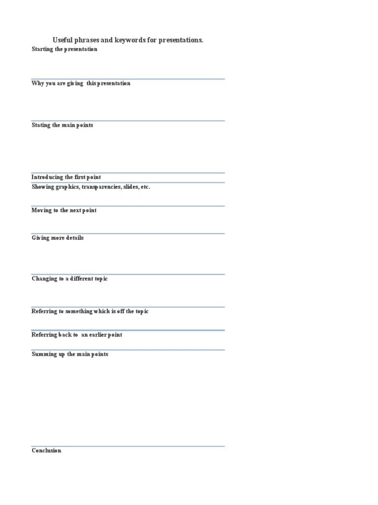 Presentations - Useful Phrases | PDF