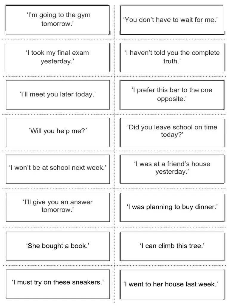 Reported Speech Game | PDF