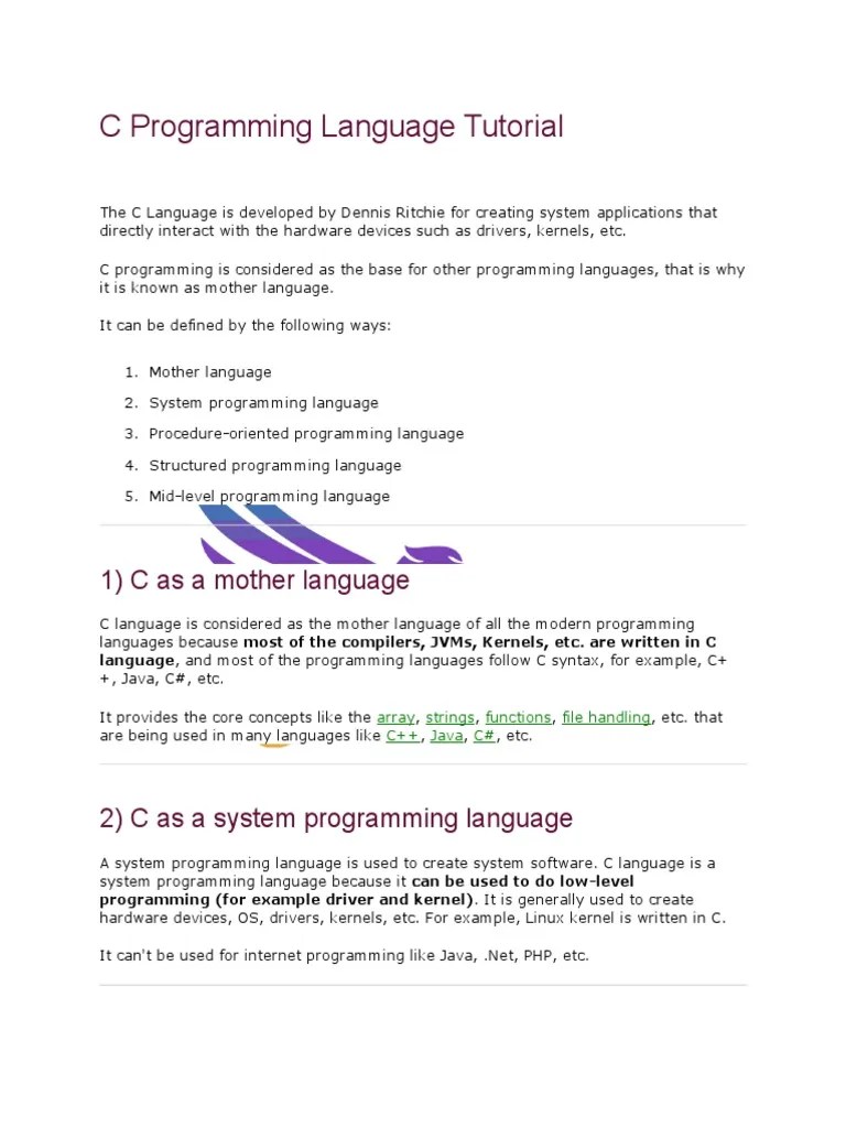 C Programming Session 1 | PDF | C (Programming Language) | Computer ...