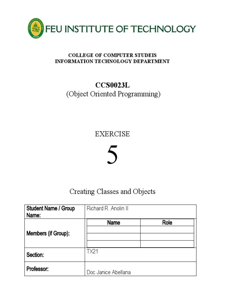 Lab - Exp - 5 (Creating Class Diagrams) | PDF | Class (Computer ...