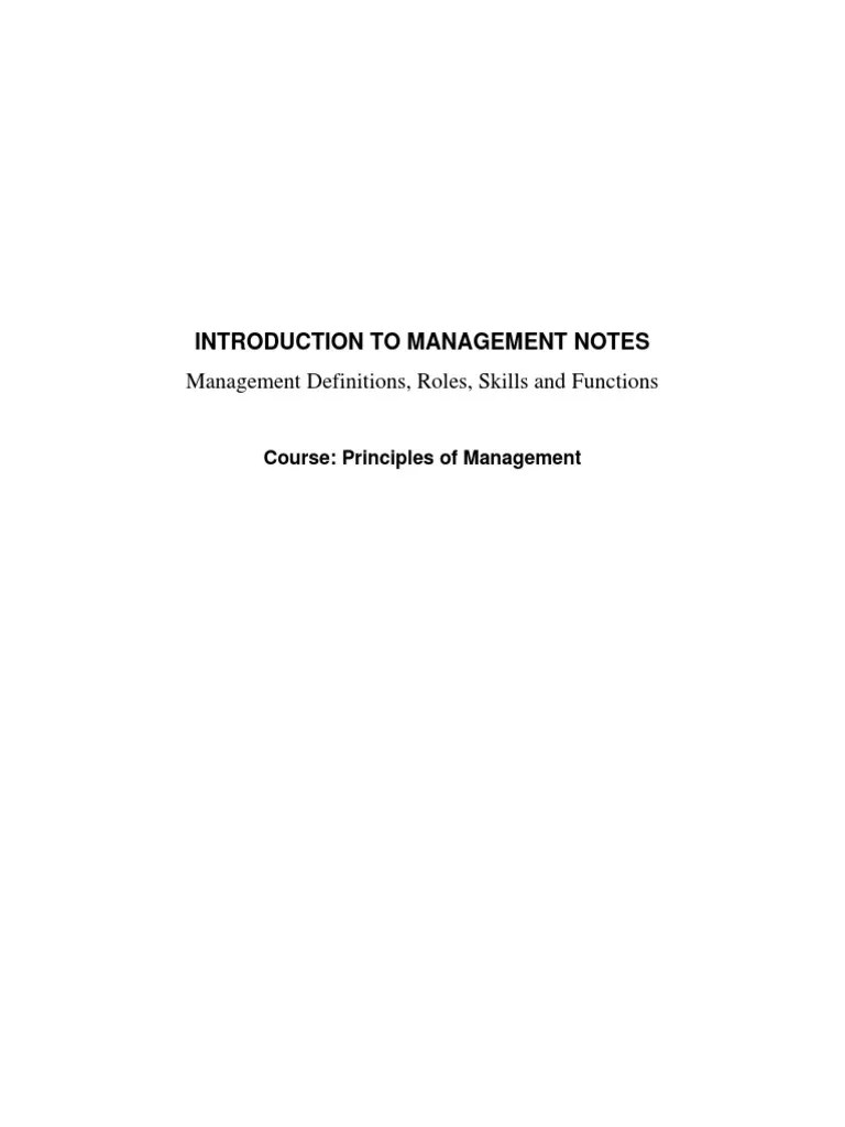 An Overview Of Management: Definitions, Roles, Skills And Functions ...