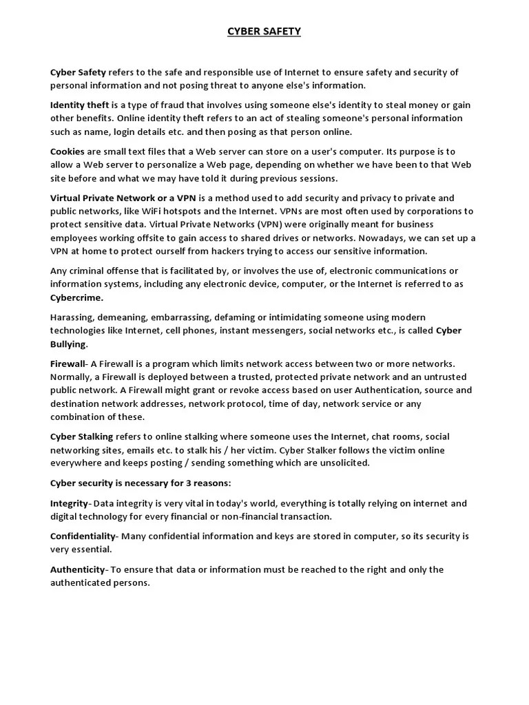 Cyber Safety | PDF | Copyright Infringement | Computer Security