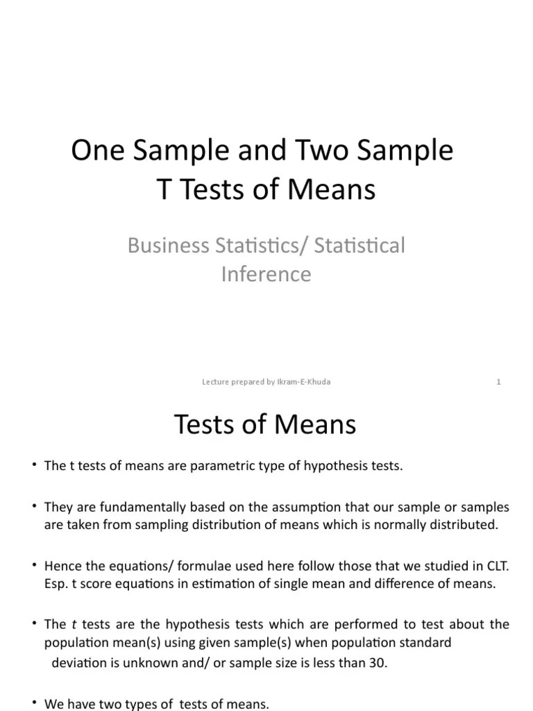 Class Lecture 7 | PDF | Confidence Interval | Statistical Hypothesis ...