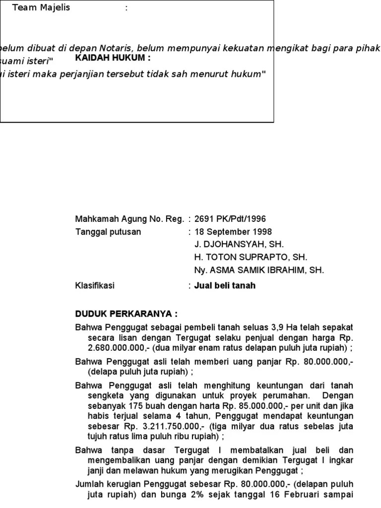 Yurisprudensi JualBeliTanah | PDF