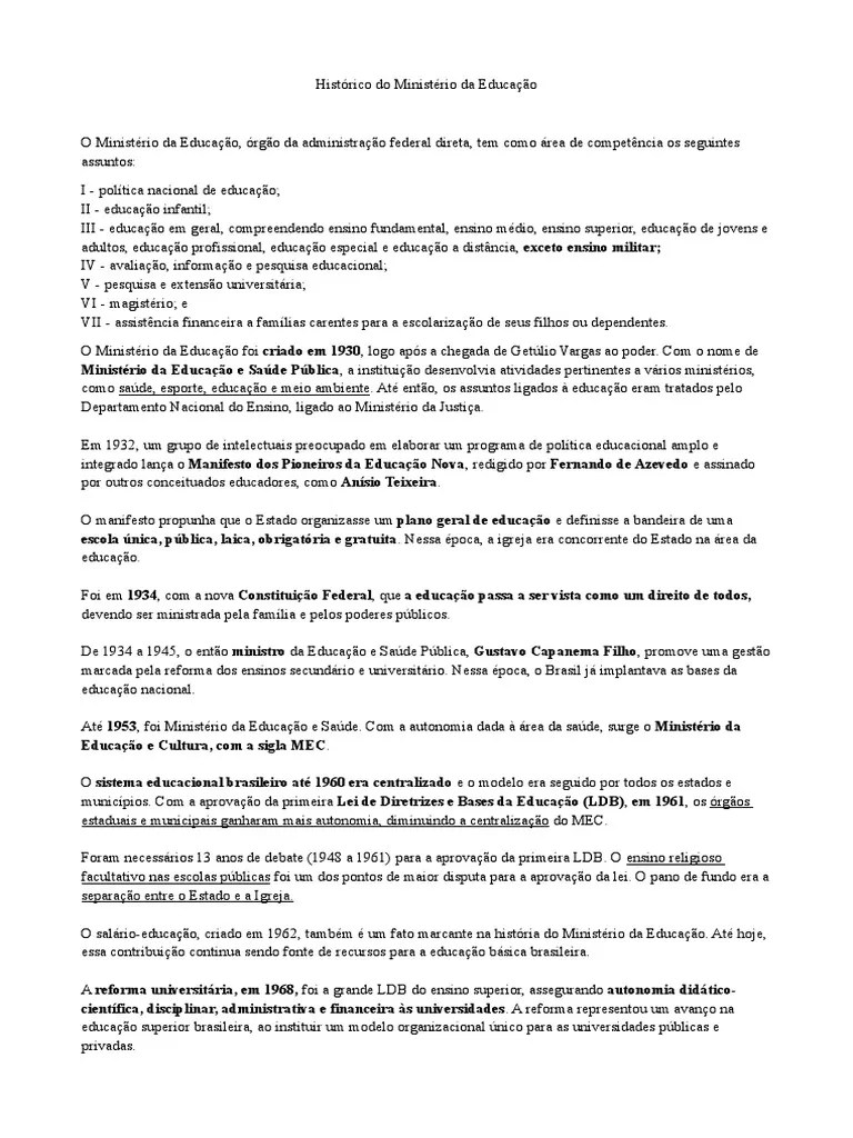 1 - Historia Educação No Brasil | PDF | Brasil | Universidade