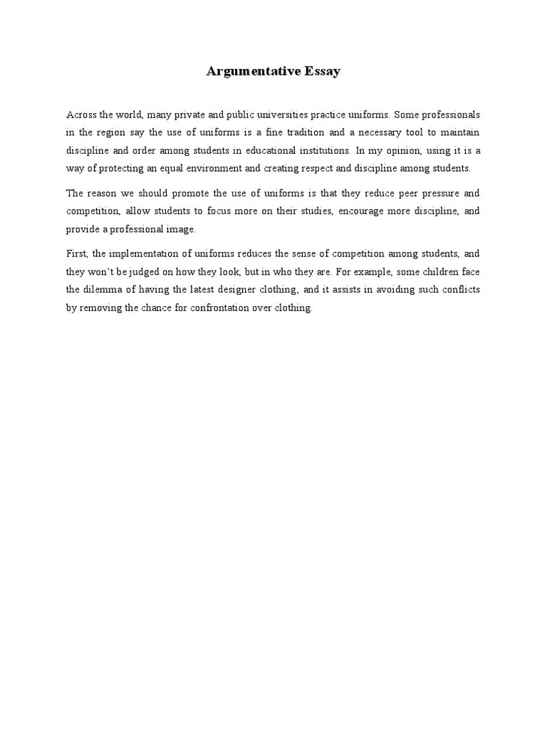 Argumentative Essay | PDF