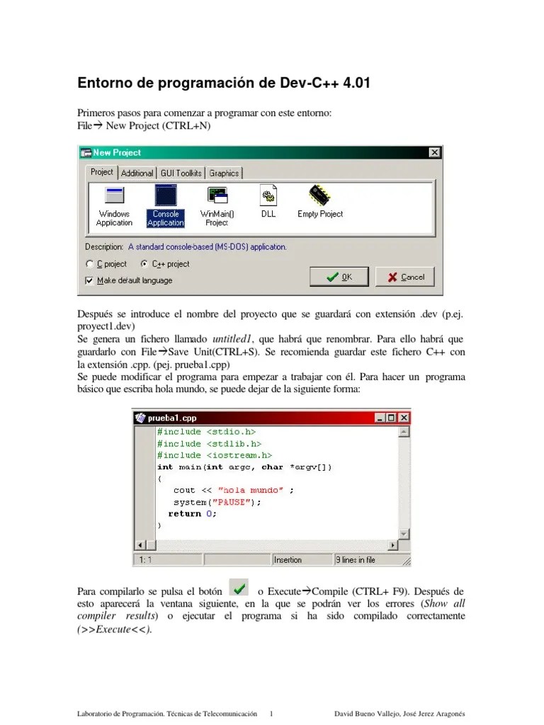 Entorno Dev C++ | PDF | Software Unix | Programación De Computadoras