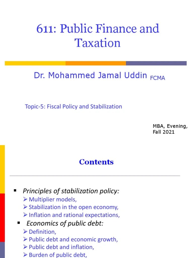 Lesson 05 - Fiscal Policy And Stabilization | Download Free PDF | Debt ...