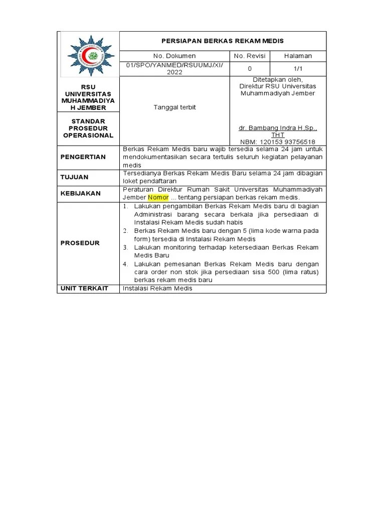 Contoh Sop Fix | PDF