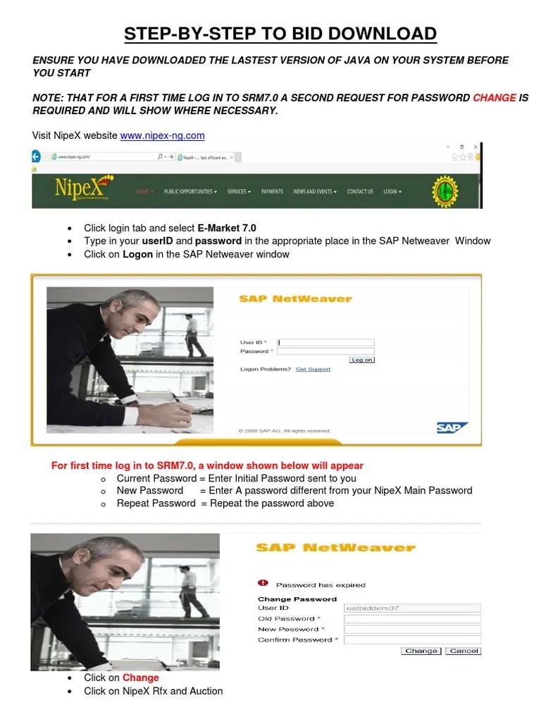 Step By Step To Bid Download And Upload | Download Free PDF | Login ...