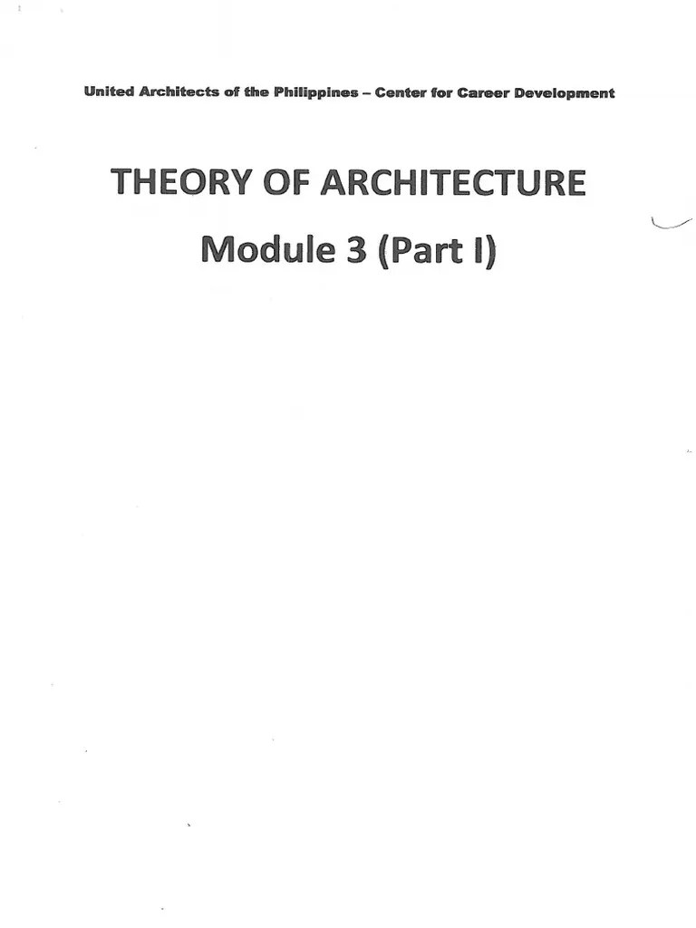 TheoryOfArchitecture Module 3 Part1 | PDF