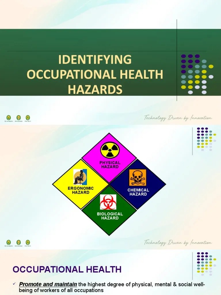 Ident21ifying Occupational Health Hazards Pdf Hazards Toxicity