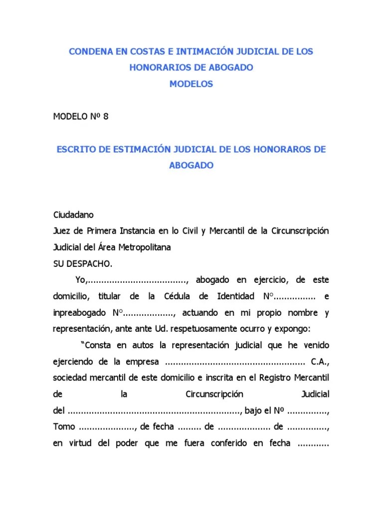 Estimacion Judicial De Honorarios | PDF | Judicaturas | Demanda Judicial