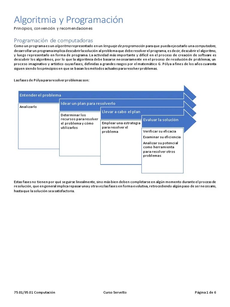Algoritmia Y Programación | Descargar Gratis PDF | Algoritmos ...