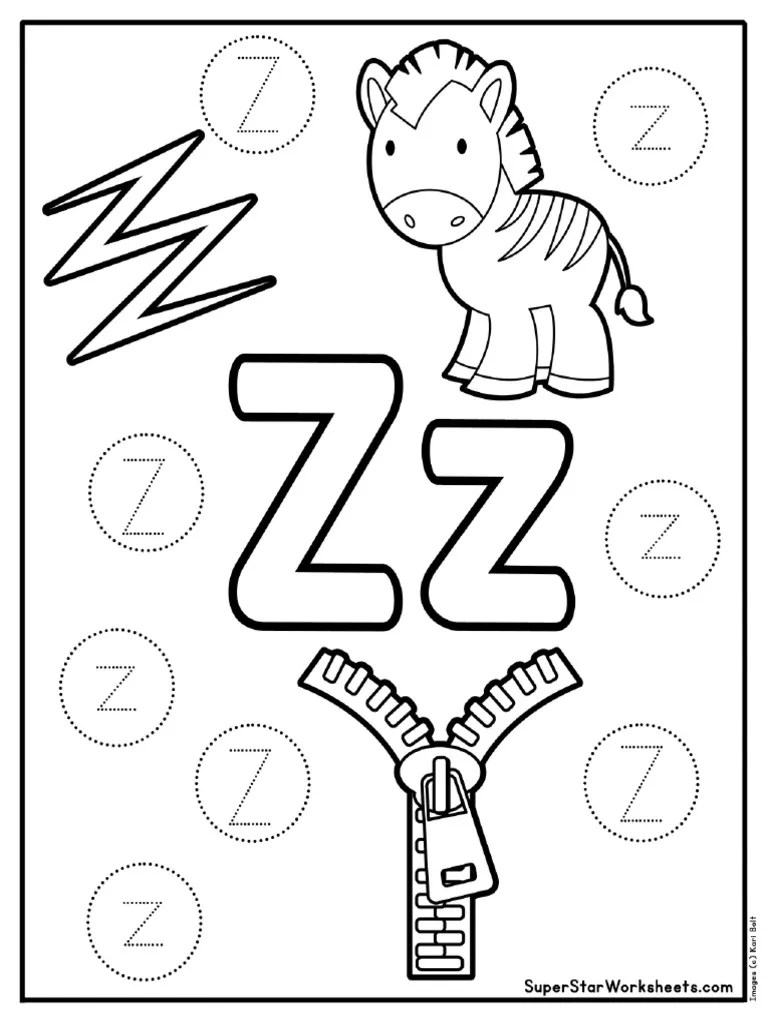 Preschool letter zworksheet