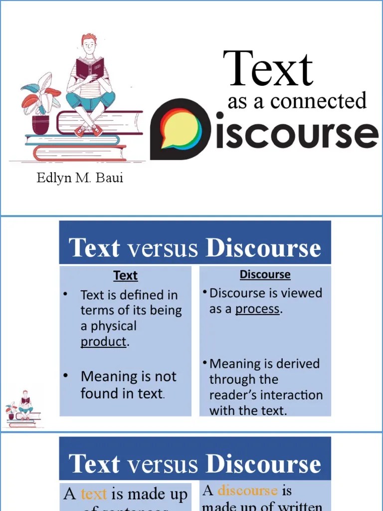 Text Vs Discourse | Download Free PDF | Discourse | Linguistics