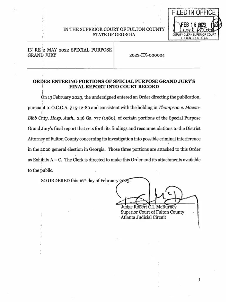 Portions Of Final Report By Georgia Special Grand Jury | PDF | Grand ...