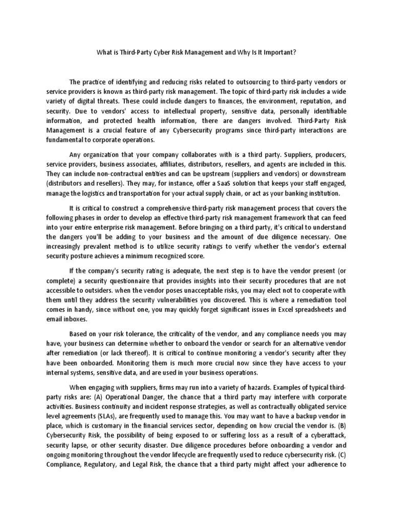 TPRM | PDF | Computer Security | Security