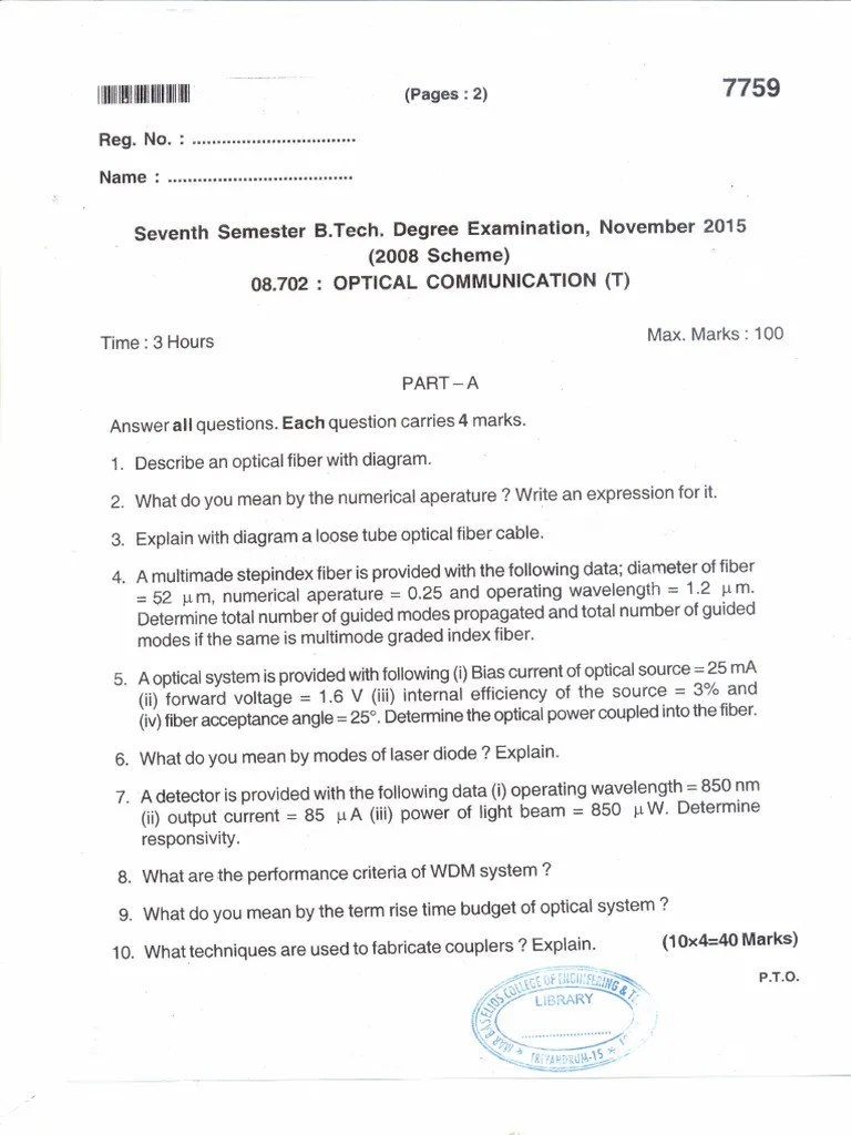 7759 Optical Communication SCH 2008 Nov 2015 | PDF